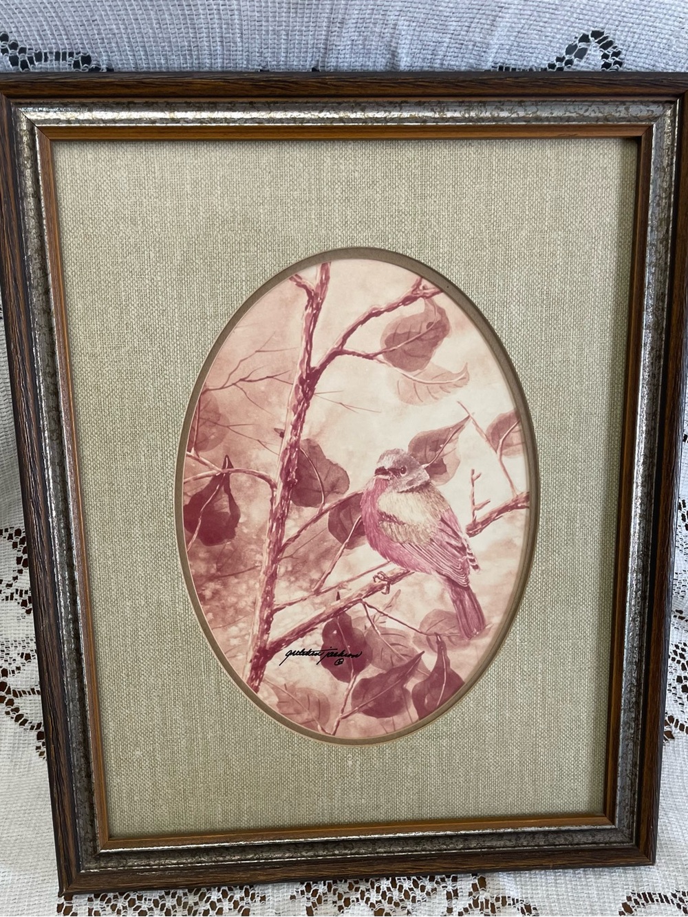 Framed Bird Print Wall Art Cottagecore Woodland Rustic Farmhouse Decor Retro